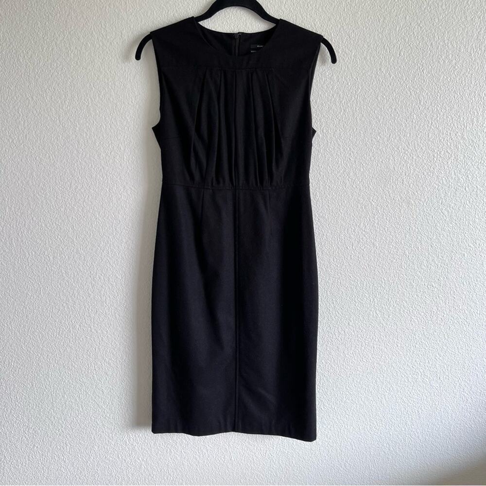 Club Monaco Women's‎ Black Wool Pleated Sheath Dress